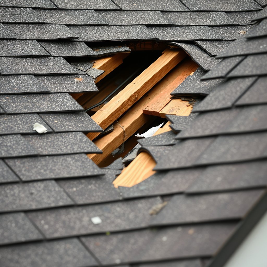 Roofing repair expert restoring shingles on a residential roof in Temecula California.