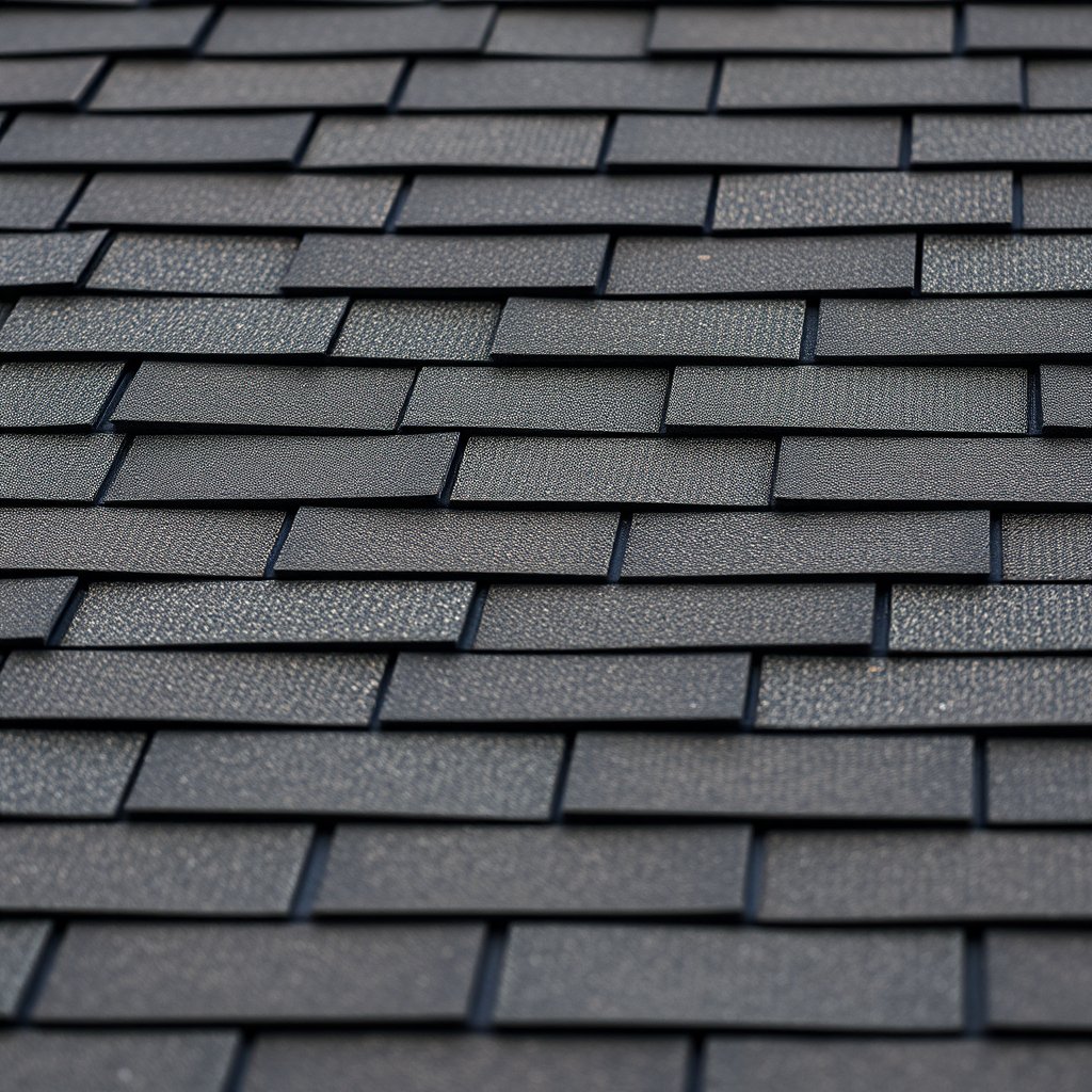 Roofing professional inspecting texturized asphalt shingles in Temecula, CA.